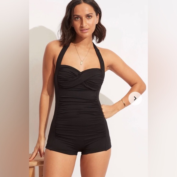 Seafolly Swim Nwt Seafolly Twist Front Boy Leg One Piece Swimsuit